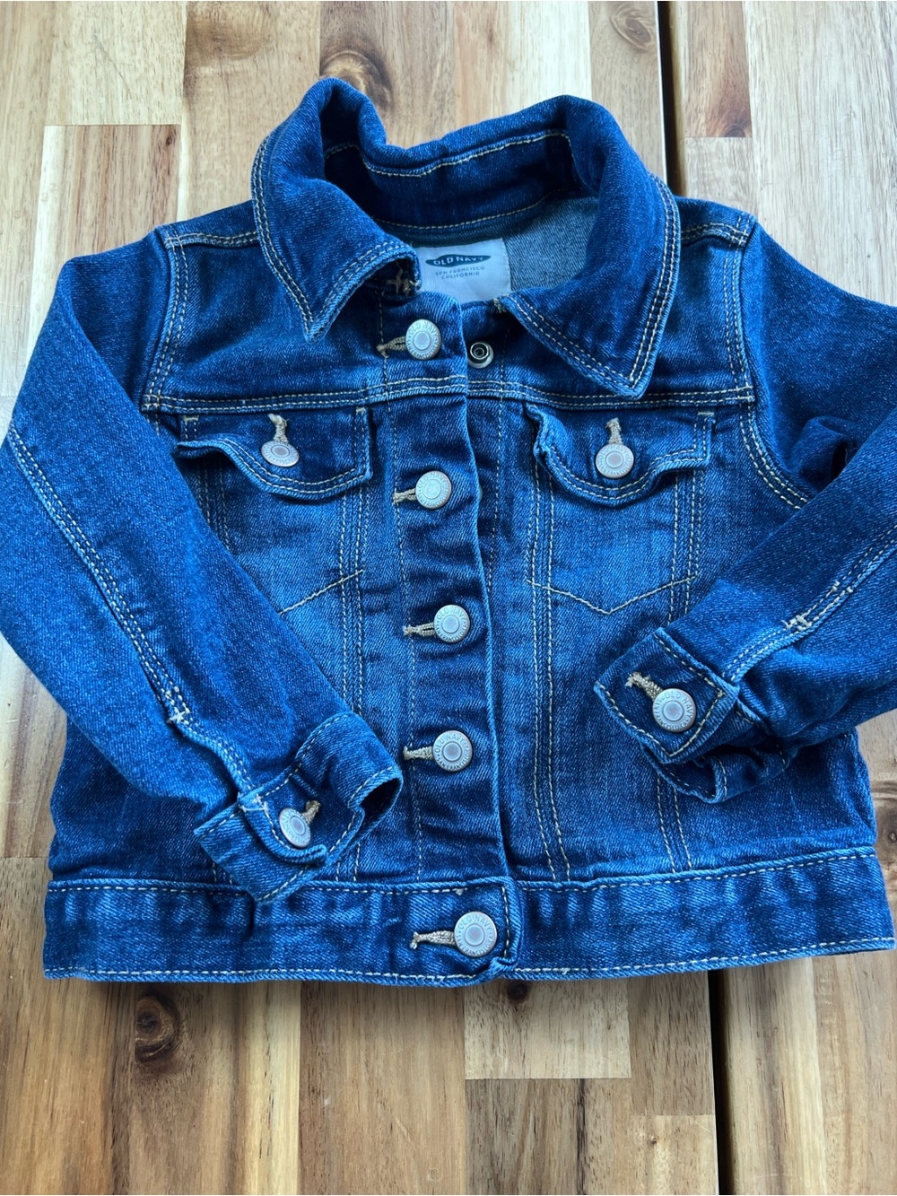 Old Navy Toddler Girls Denim Jean Jacket Blue Stretch 18-24M